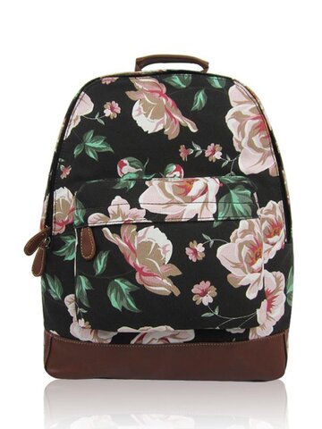 Výjimečný dárek od Dedoles Černý batoh s jednou kapsou Floral  